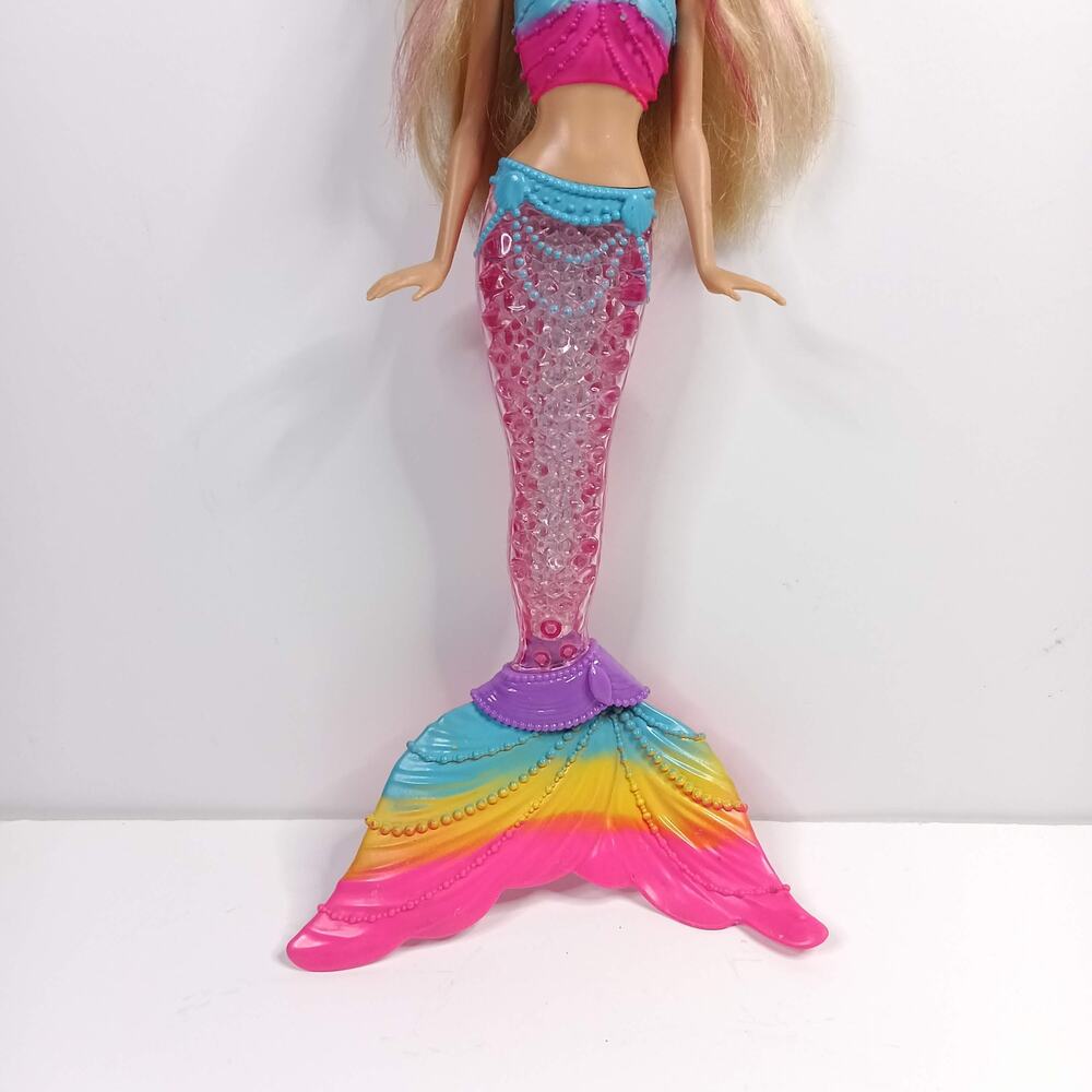BARBIE Dreamtopia 13" Mermaid Doll Light-Up Rainbow Tail Blonde Hair Pink Tiara - Picture 5 of 7